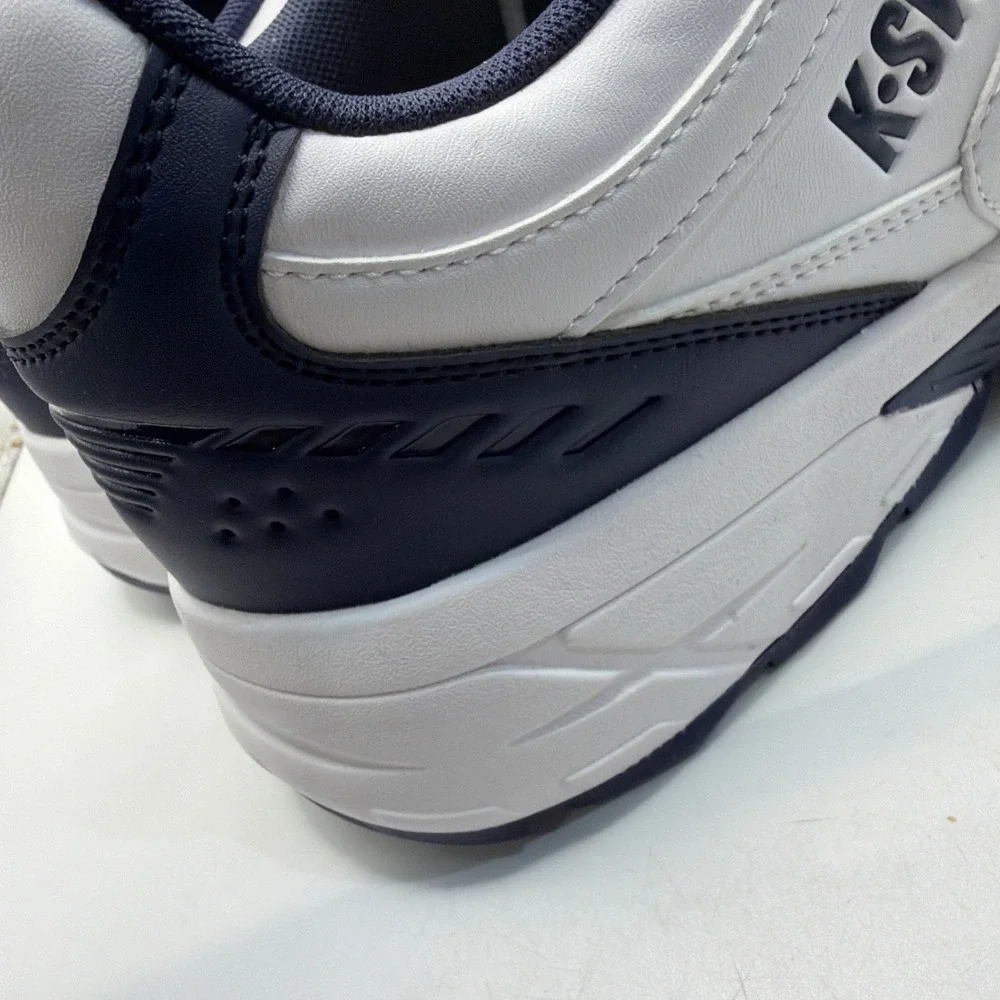 K-Swiss Men's Retro Sneaker White Synthetic Leather Lightweight size 10 New